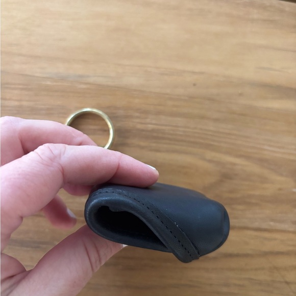 VINTAGE COACH Mini Coin Purse Key Fob Black Leather - Picture 4 of 5